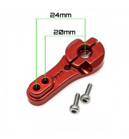 HOBBYTECH Palonnier Alu Futaba/Savox rouge 24mm HT-510025-RD