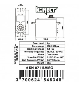 KONECT Servo (6v-7.5kg-0.13s) KN-0711LVMG