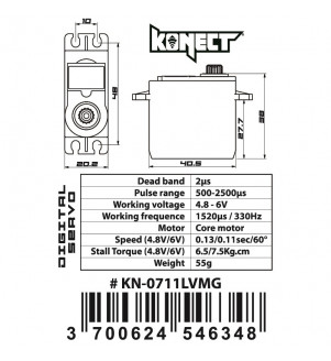 KONECT Servo (6v-7.5kg-0.13s) KN-0711LVMG