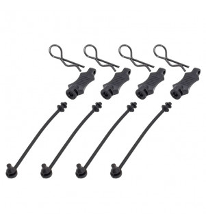 HOBBYTECH Maintiens de clips de carrosserie + clips x4 HT-502400